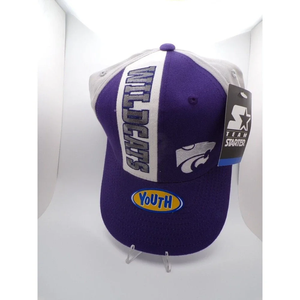 Starter Boys Adjustable Kansas State Wildcats Baseball Cap Purple Gray